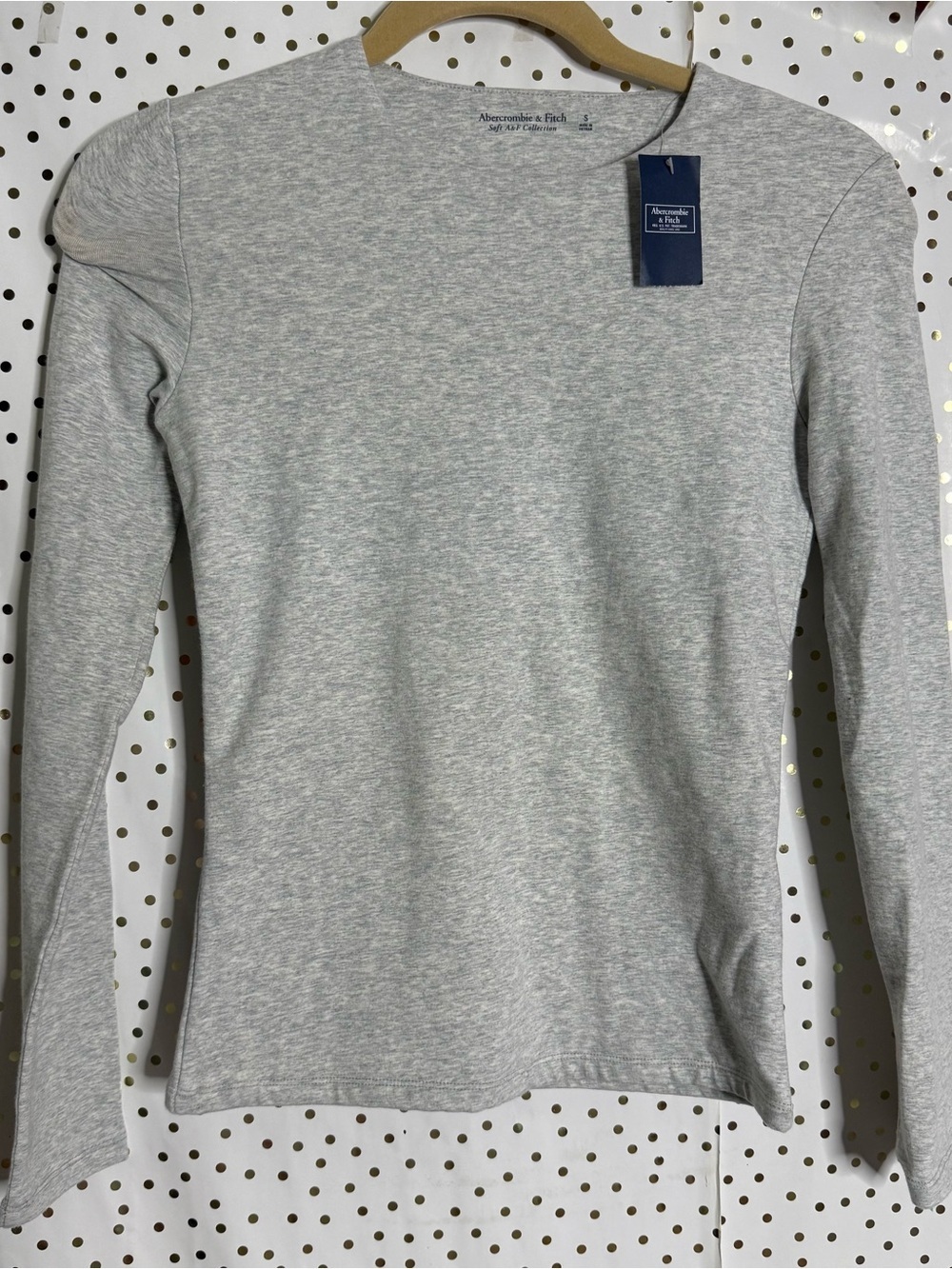 Abercrombie & Fitch Women’s Long Sleeve Crewneck Top - Heather Gray